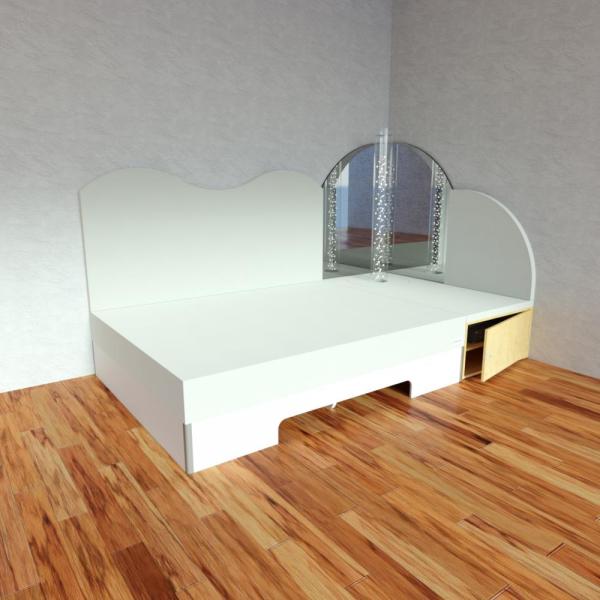 Hoekmodule waterbed - 910 Canvas White